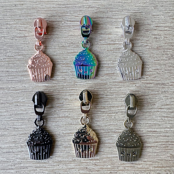 Happy Cupcake Zipper Pulls