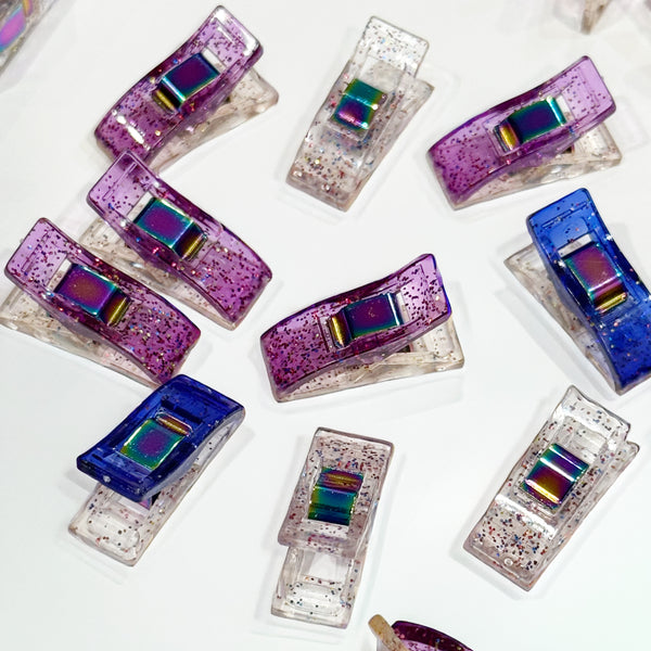 Mini Glitter Sewing Clips, Assorted Colors